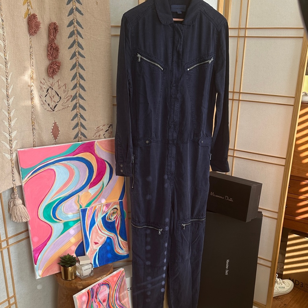 Etienne Marcel Navy Utility Jumpsuit | TENCEL™ | Zip Front
